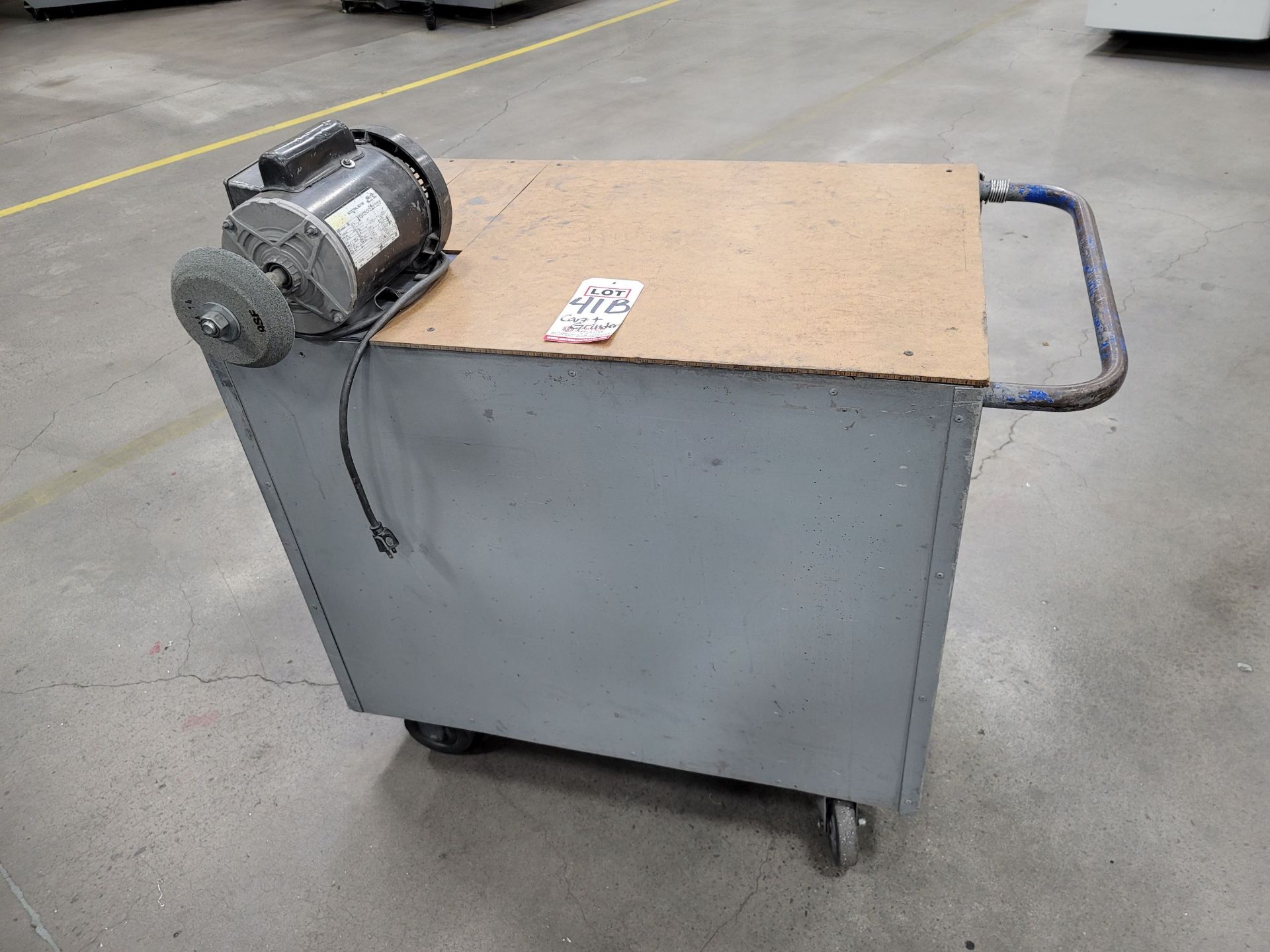 SHOP CART, W/ ATTACHED 1 HP GRINDER