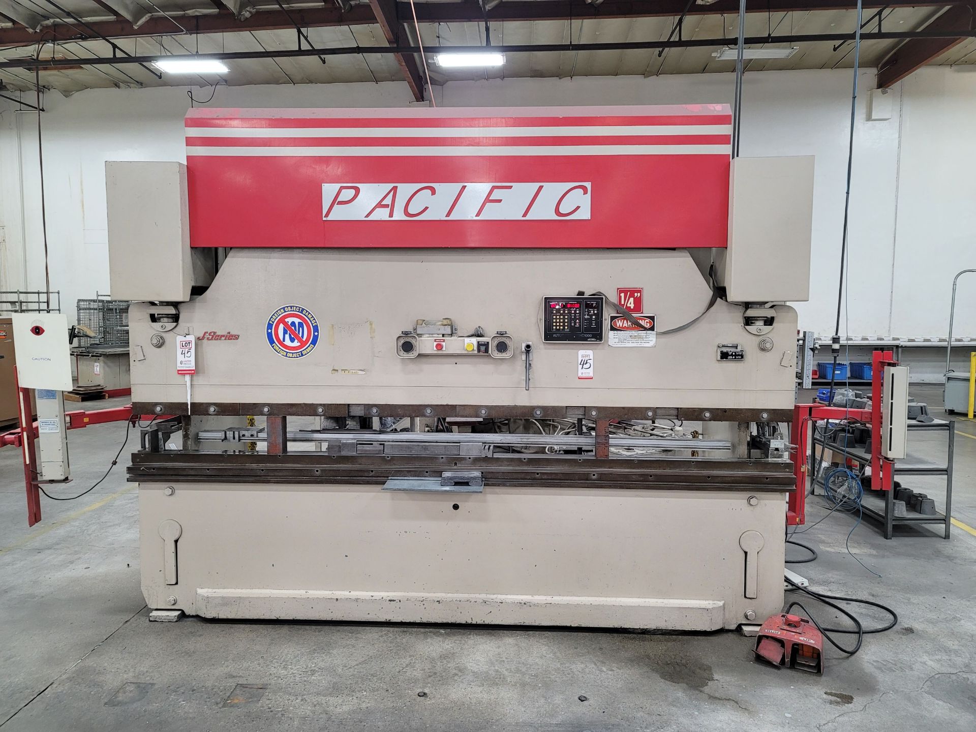 PACIFIC J-SERIES PRESS BRAKE, MODEL J110-12, 10' X 110 TON CAPACITY, AUTOGAUGE CNC 100 CONTROL,