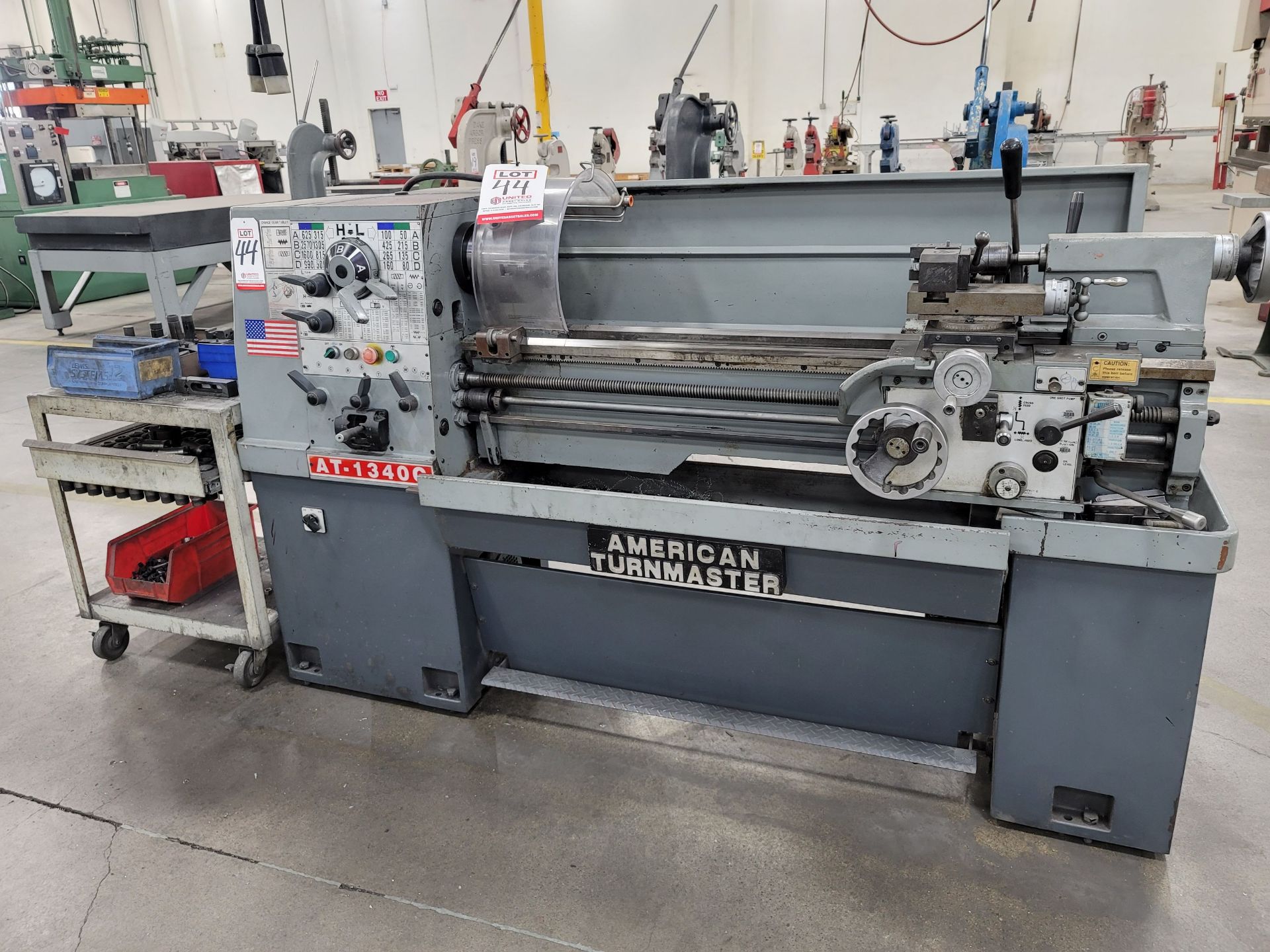 AMERICAN TURNMASTER ENGINE LATHE, MODEL AT1340G, S/N 13406111720, 8" 3-JAW SELF-CENTERING CHUCK,