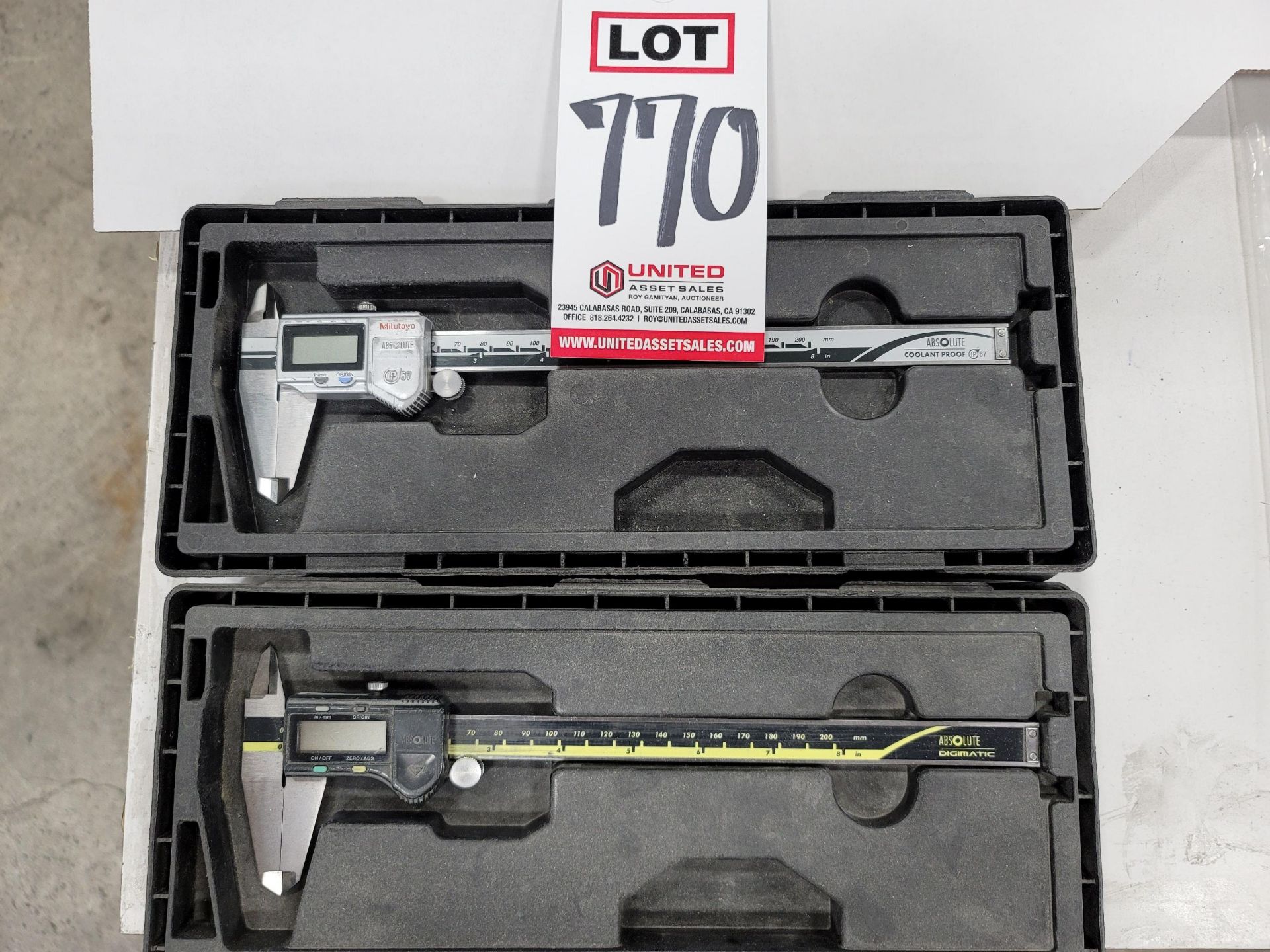 LOT - (2) MITUTOYO 8" ABSOLUTE DIGITAL CALIPERS