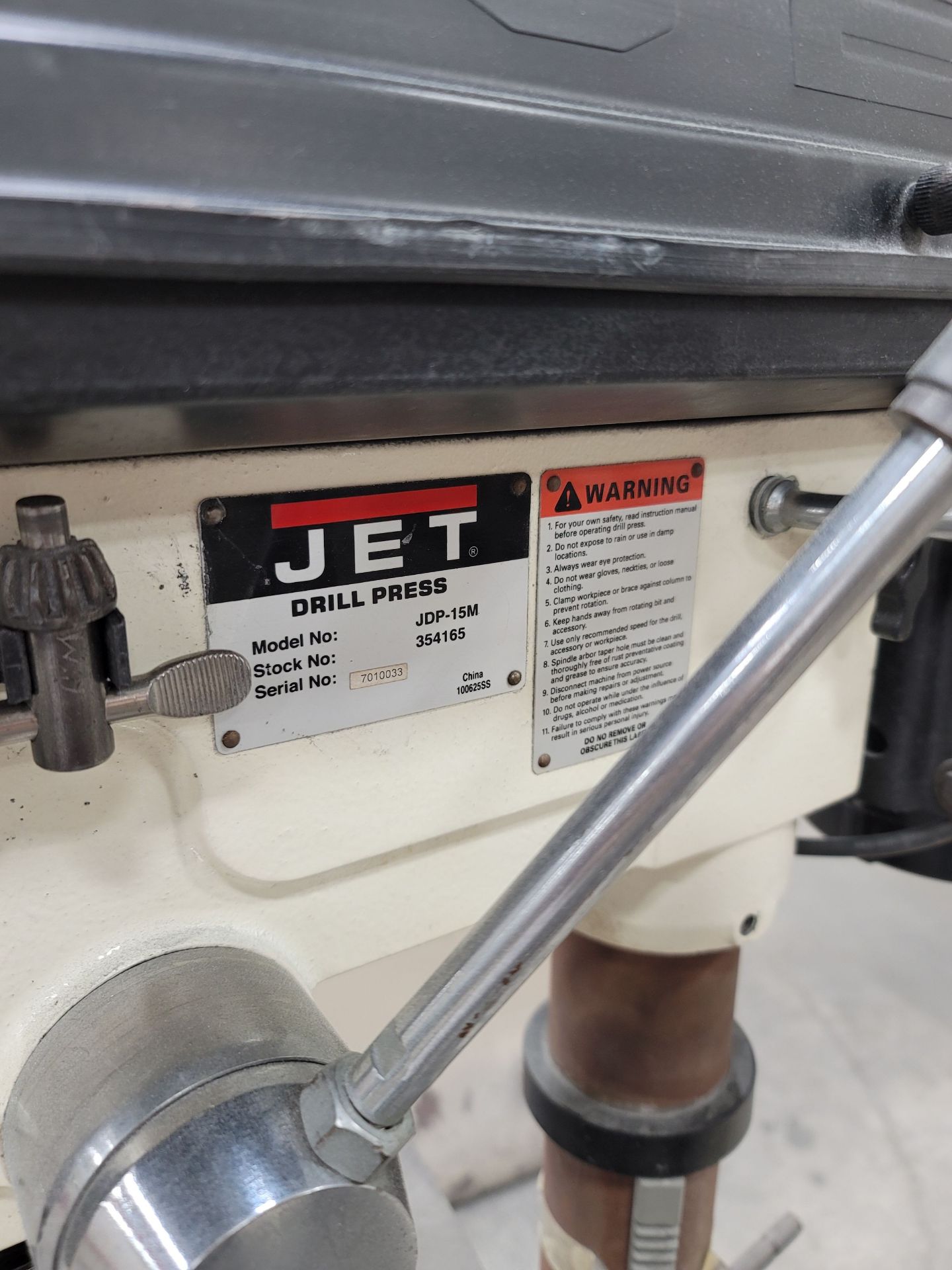 JET 15" DRILL PRESS, MODEL JDP-15M - Image 2 of 2