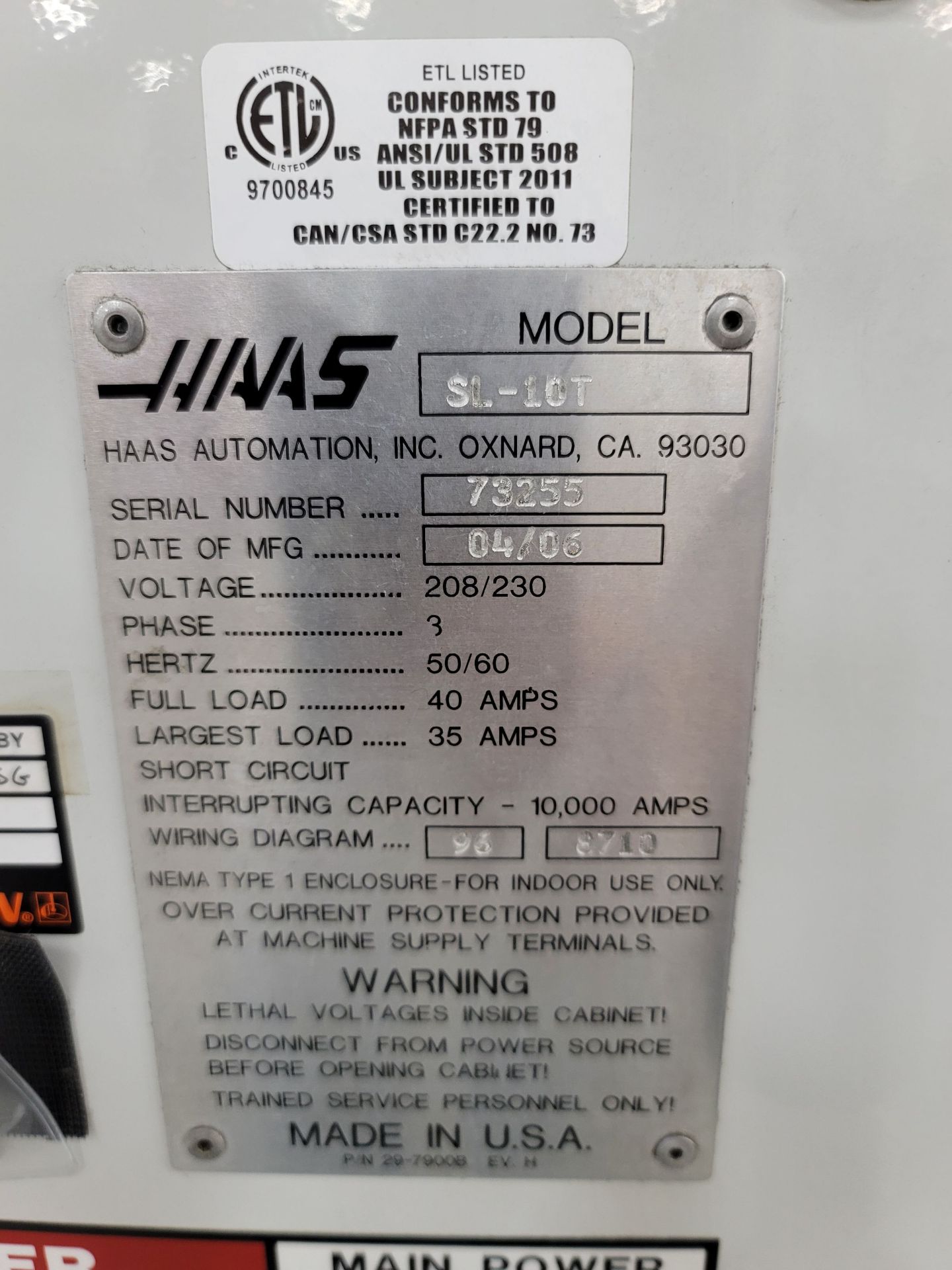 2006 HAAS SL-10T TURNING CENTER, MAXIMUM TURNING DIAMETER 11", MAXIMUM TURNING LENGTH 14", SWING - Image 16 of 16