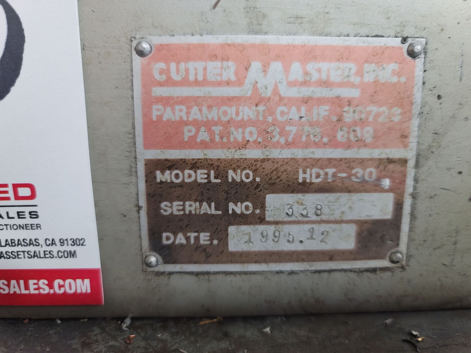 CUTTER MASTER HDT-30 TOOL GRINDER/END MILL SHARPENER, 1/3 HP, S/N 338, 1995 MFD. - Image 5 of 5
