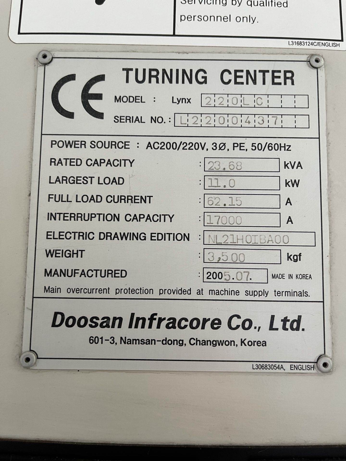 2005 DOOSAN DAEWOO LYNX 220LC TURNING CENTER, FANUC I SERIES CNC CONTROL, 8" 3-JAW CHUCK, MAXIMUM - Image 14 of 14