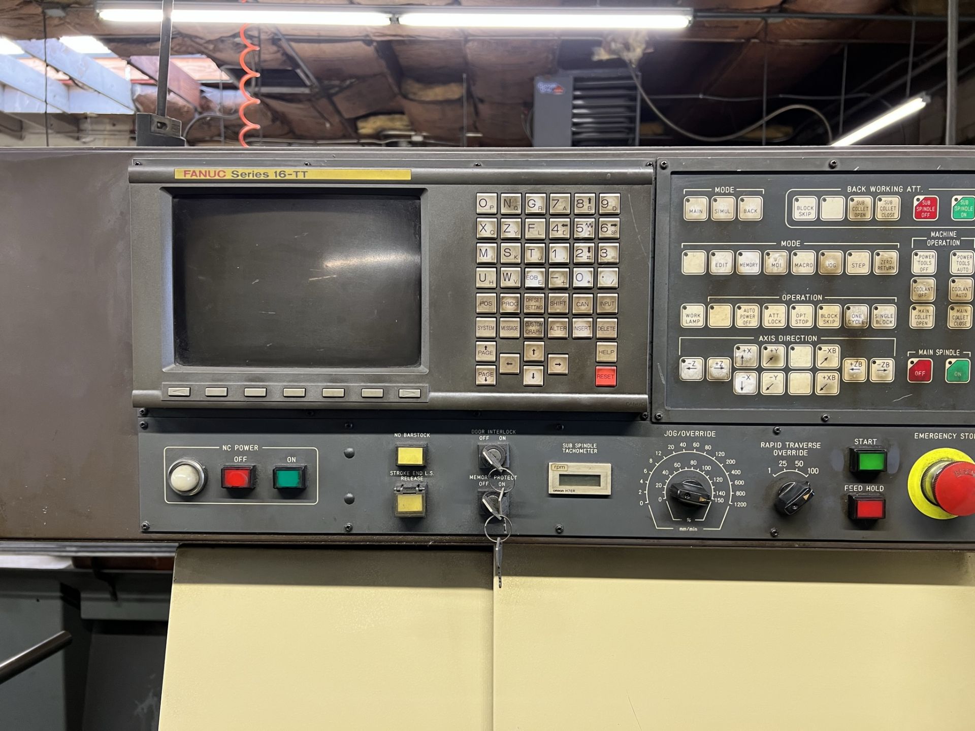 STAR SR-20 SWISS TYPE LATHE, FANUC 16-TT CNC CONTROL, S/N 000582 - Image 5 of 8