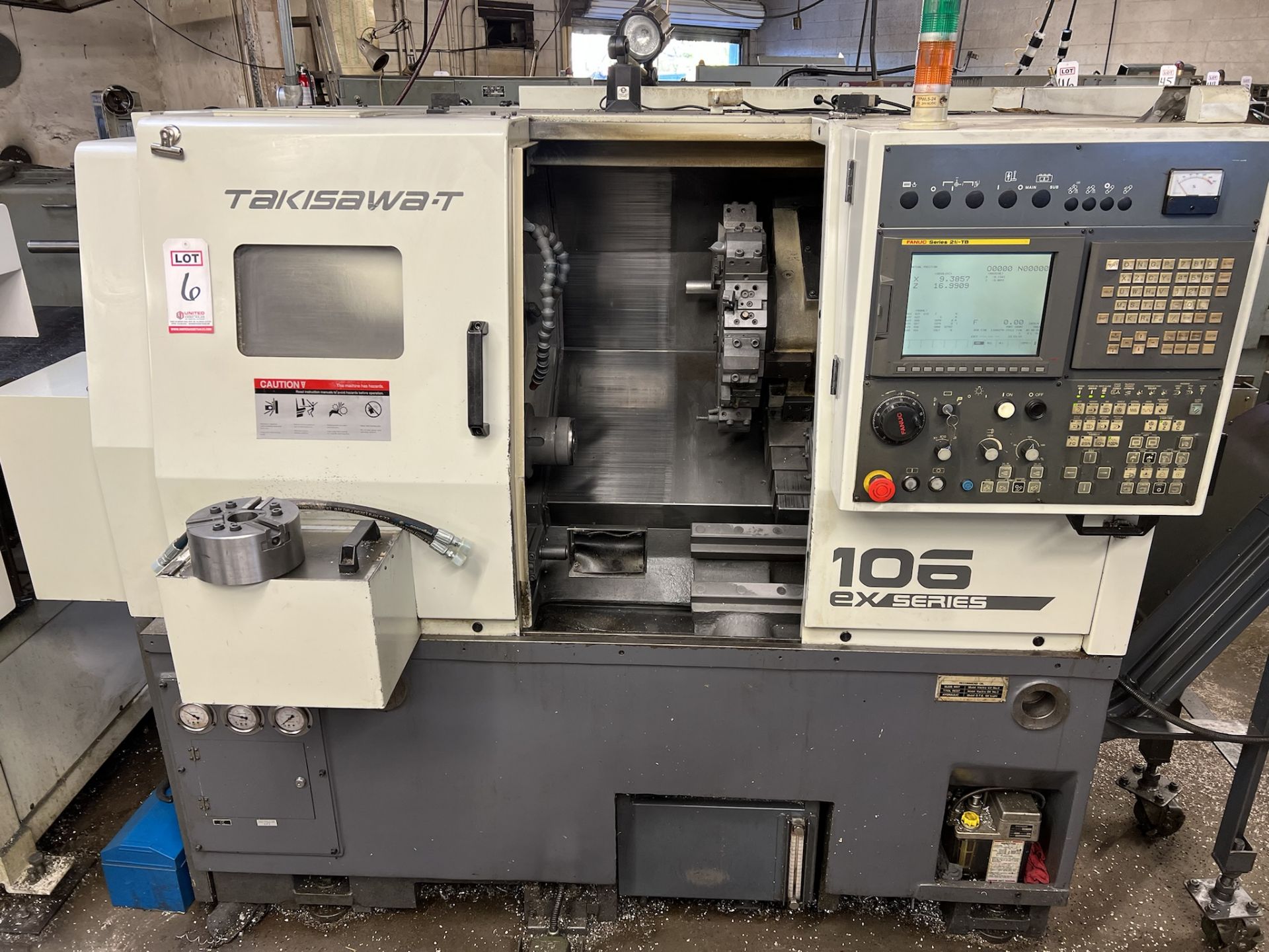 2007 TAKISAWA T-106 EX SERIES TURNING CENTER, FANUC 21i-TB CNC CONTROL, HYDRAULIC CHUCK, PARTS