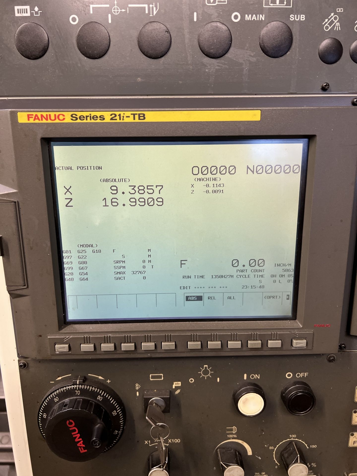 2007 TAKISAWA T-106 EX SERIES TURNING CENTER, FANUC 21i-TB CNC CONTROL, HYDRAULIC CHUCK, PARTS - Image 6 of 19