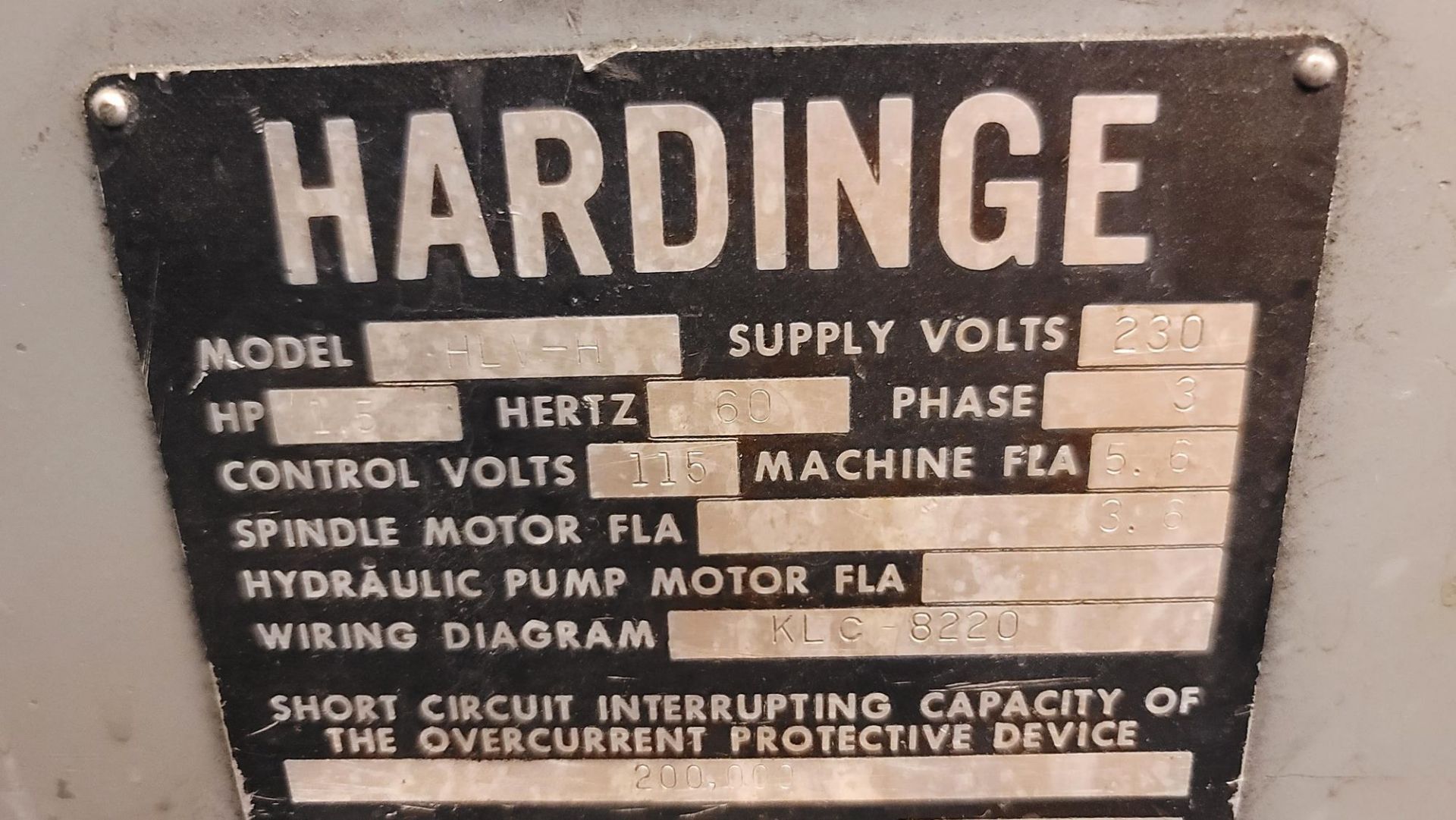 HARDINGE HLV-H TOOLROOM LATHE, CROSS SLIDE, 3-JAW CHUCK, VARI-SPEED, 5-C COLLET HOLDER, TAILSTOCK, - Image 6 of 8