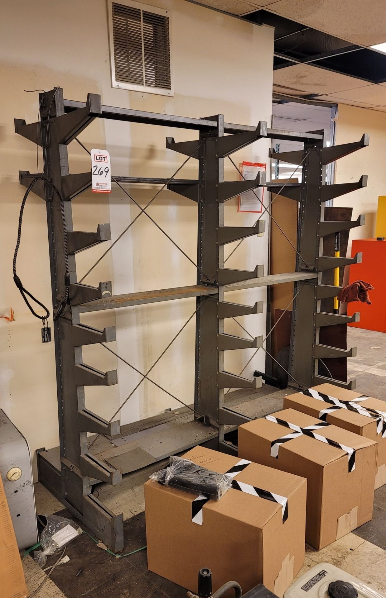 DOUBLE SIDED CANTILEVER RACK, 6' X 3' X 7'