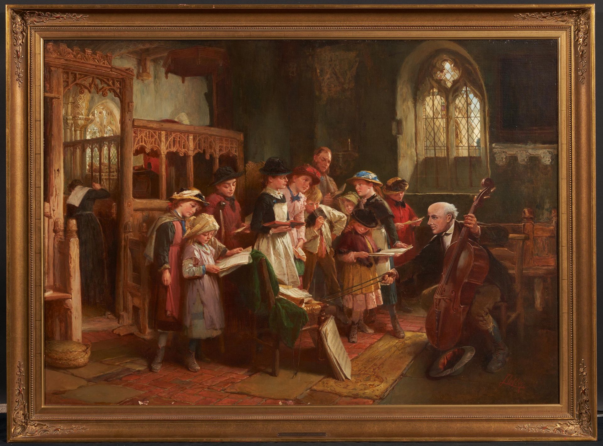 Englischer Meister. 1. H. 20. Jh. Der Kirchenchor. Öl auf Leinwand. Doubliert. 95 x 133cm. - Image 2 of 4