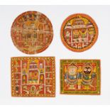 FOUR PAINTING OF THE JAGANNATHA TRINITY. India. Orissa. Puri. Late 19th/beg. 20th c. Pigments on