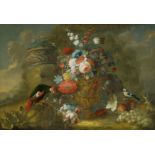 Belvedere, Andrea Neapel um 1652 - 1732. Umkreis. Großes Blumenstillleben mit einem Papagei. Öl