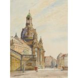 Beckert, Fritz. 1877 Leipzig - 1962 Dresden. Die Frauenkriche in Dresden. Aquarell auf Papier.