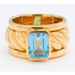 TOPAS-RING. Deutschland. Um 1990. 750/- Gelbgold, Punze, Gesamtgewicht: ca. 18,5 g. EU-RM: 59. 1