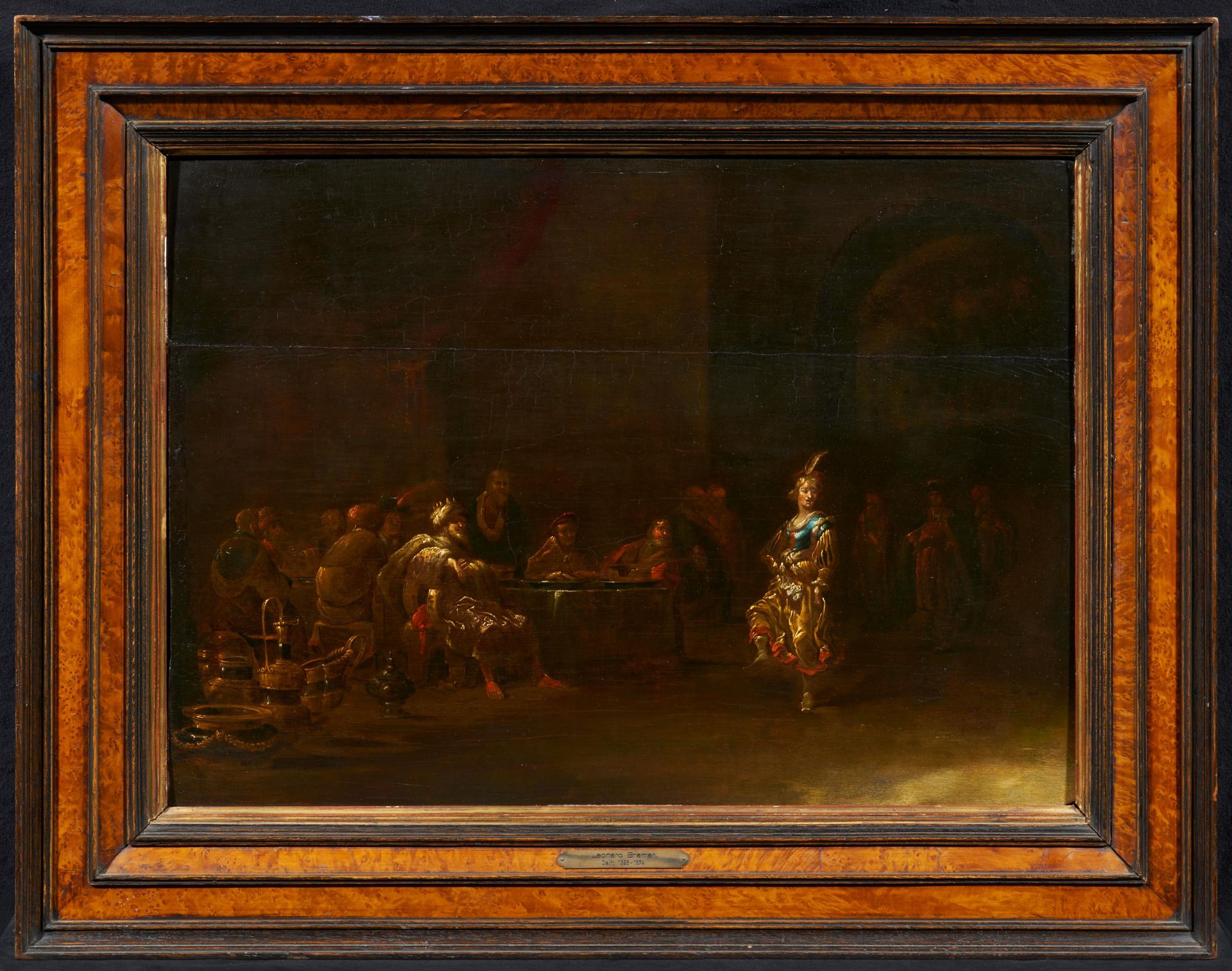 Bramer, Léonard. Delft 1596 - 1674. Nachfolge. Tanz der Salome. Öl auf Holz. 43 x 61cm. Rahmen. - Bild 2 aus 4