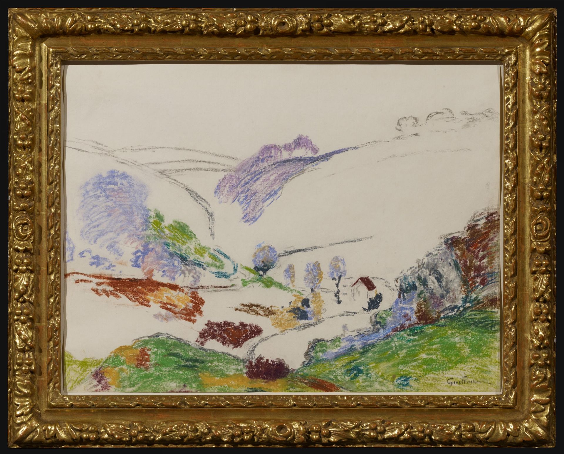 Guillaumin, Armand Paris 1841 - 1927   French Landscape. Study. Pastel on paper. Mounted. 44.5 x - Bild 2 aus 4