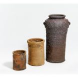 THREE RARE VASES FROM NAMBAN CERAMIC. Vietnam/Indonesia. Imported in the Momoyama period by the