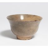 TEA BOWL (CHAWAN) IN KOREAN STYLE. Japan or Korea. 16th-17th c. Leather colored stoneware covered