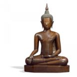 BUDDHA MARAVIJAYA. Thailand or Laos. Lan Na. Chiang Saen- or U Thong-Stil. In the style of the