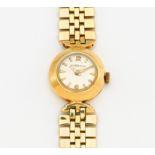 HARBUCH. Armbanduhr. 585/- Gelbgold, Faltschließe, Zeiger golden. Gesamtgewicht: ca. 27,5 g. Länge