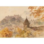 Compton, Edward Harrison. Feldafing 1881 - 1960. Blick über Salzburg. Aquarell auf Papier. Montiert.