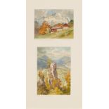 Compton, Edward Harrison. Feldafing 1881 - 1960. Zwei Aquarelle: Der Untersberg bei