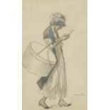 Steinlen, Théophile-Alexandre. 1859 Lausanne - 1923 Paris. Midinette. Lesendes junges Mädchen.