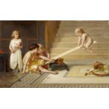 Coomans, Joseph 1816 Brussels - 1889 Boulogne-sur-Seine Playing Children. Oil on wood. 33,5 x