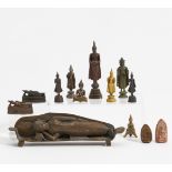 ELEVEN BUDDHIST BRONZES. South East Asia. 18th-19th c., partly earlier. a) Standing crowned