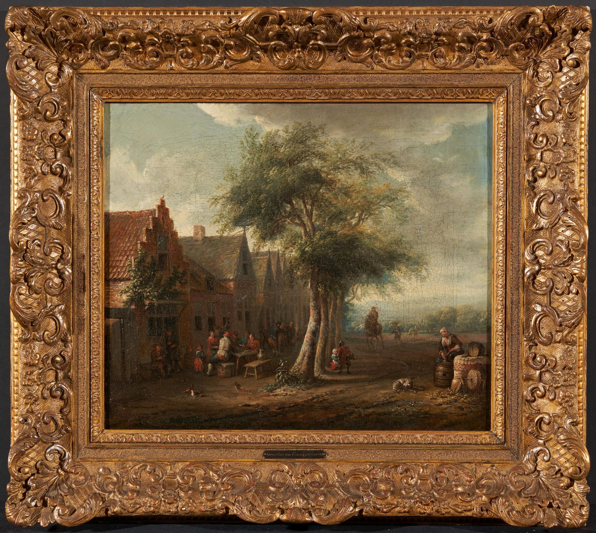 Essen, Cornelis van. war tätig in Amsterdam um 1700Straßenschänke in einem holländischen Dorf. Öl - Image 2 of 4