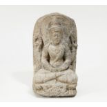 FOUR ARMED VISHNU. India. In the style of the Chola period, but prob. later. Granite. H.37cm.