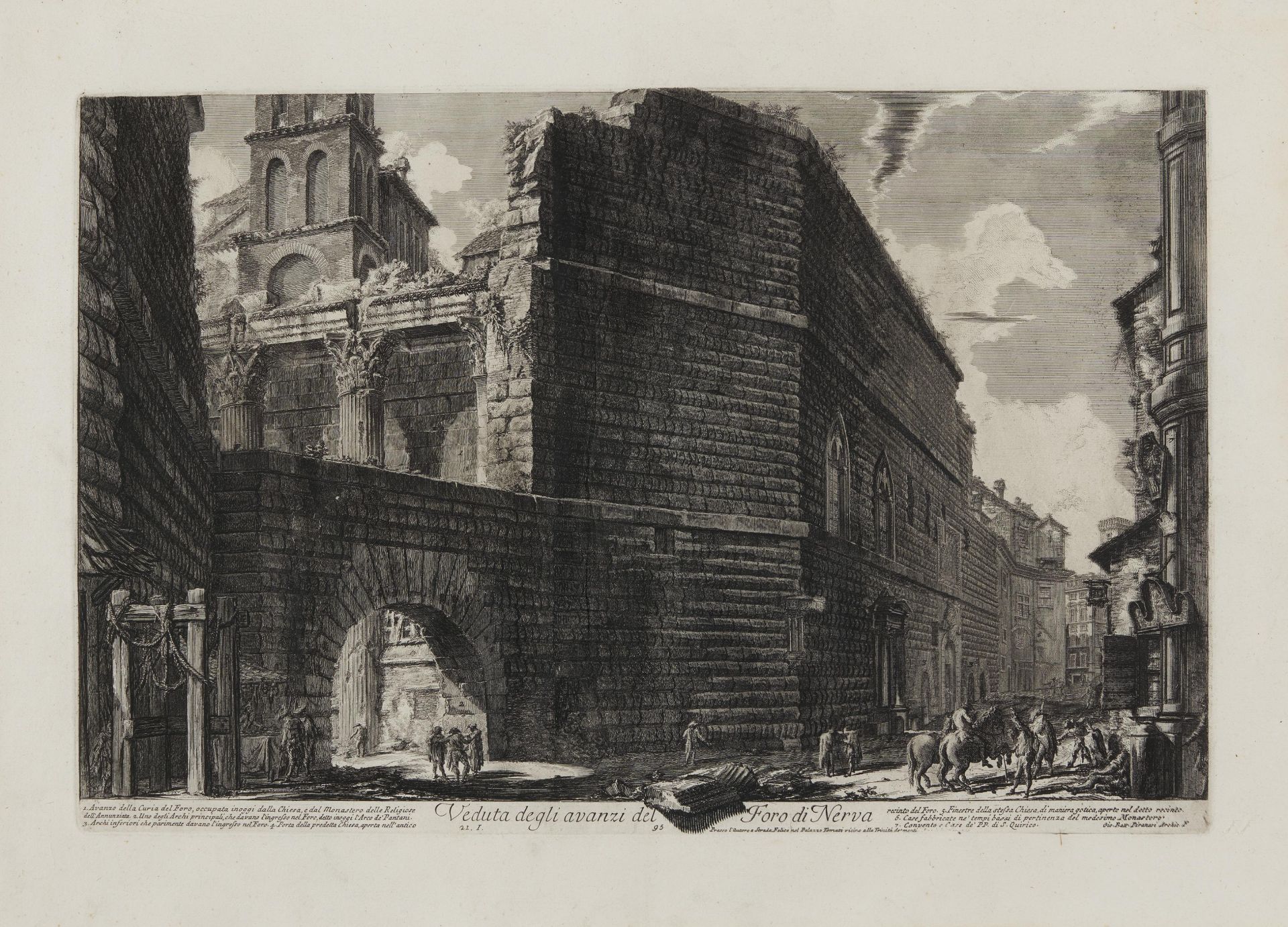 Piranesi, Giovanni-Battista. Rom 1720 - 1778. nach. Drei Radierungen: a) Ponte Salario. 52,5 x 74, - Image 5 of 11