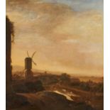 Kessel, Jan III. van. Amsterdam 1641 - 1680. Holländische Landschaft mit Windmühle. Öl auf Leinwand.