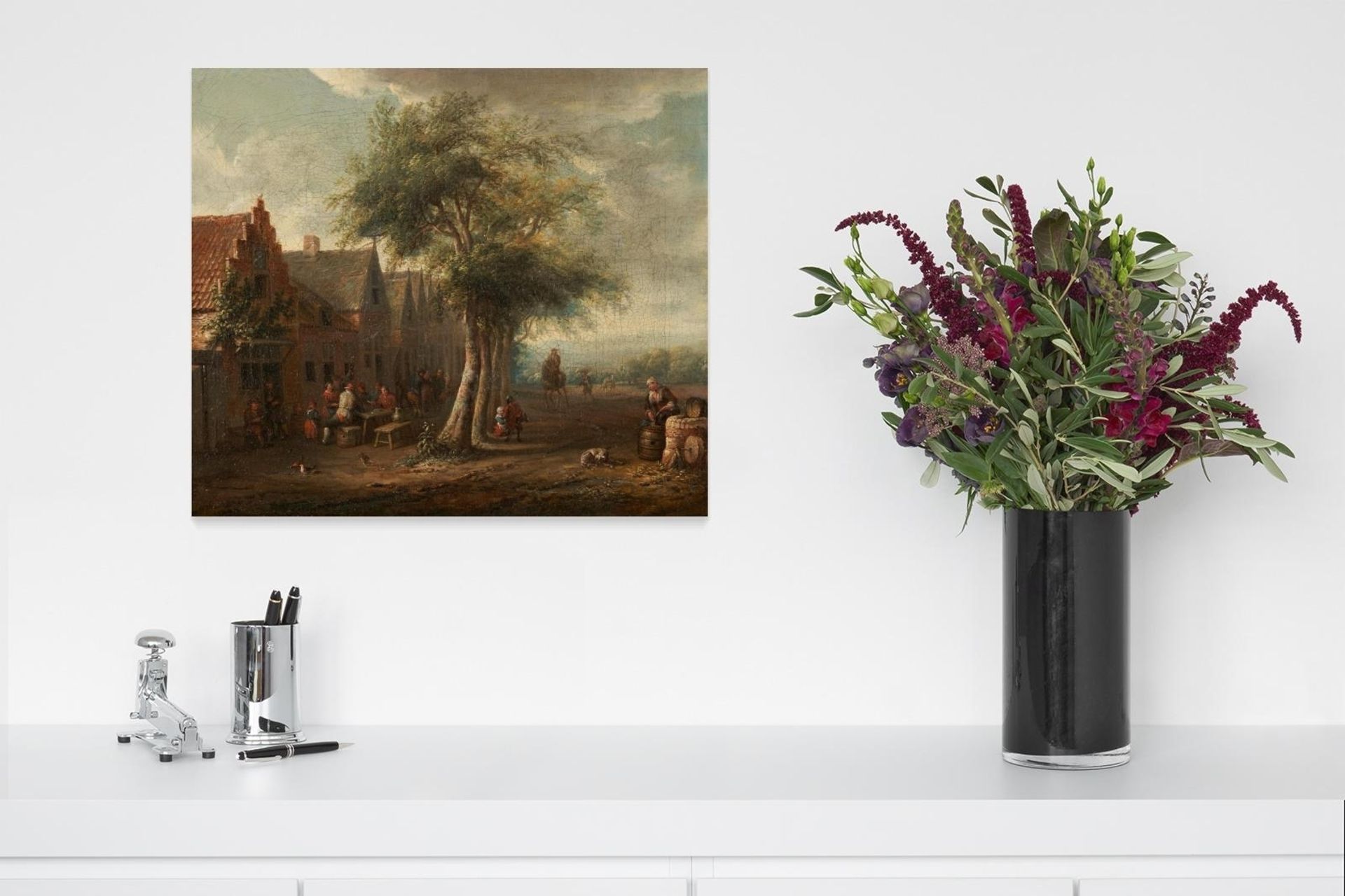 Essen, Cornelis van. war tätig in Amsterdam um 1700Straßenschänke in einem holländischen Dorf. Öl - Image 4 of 4