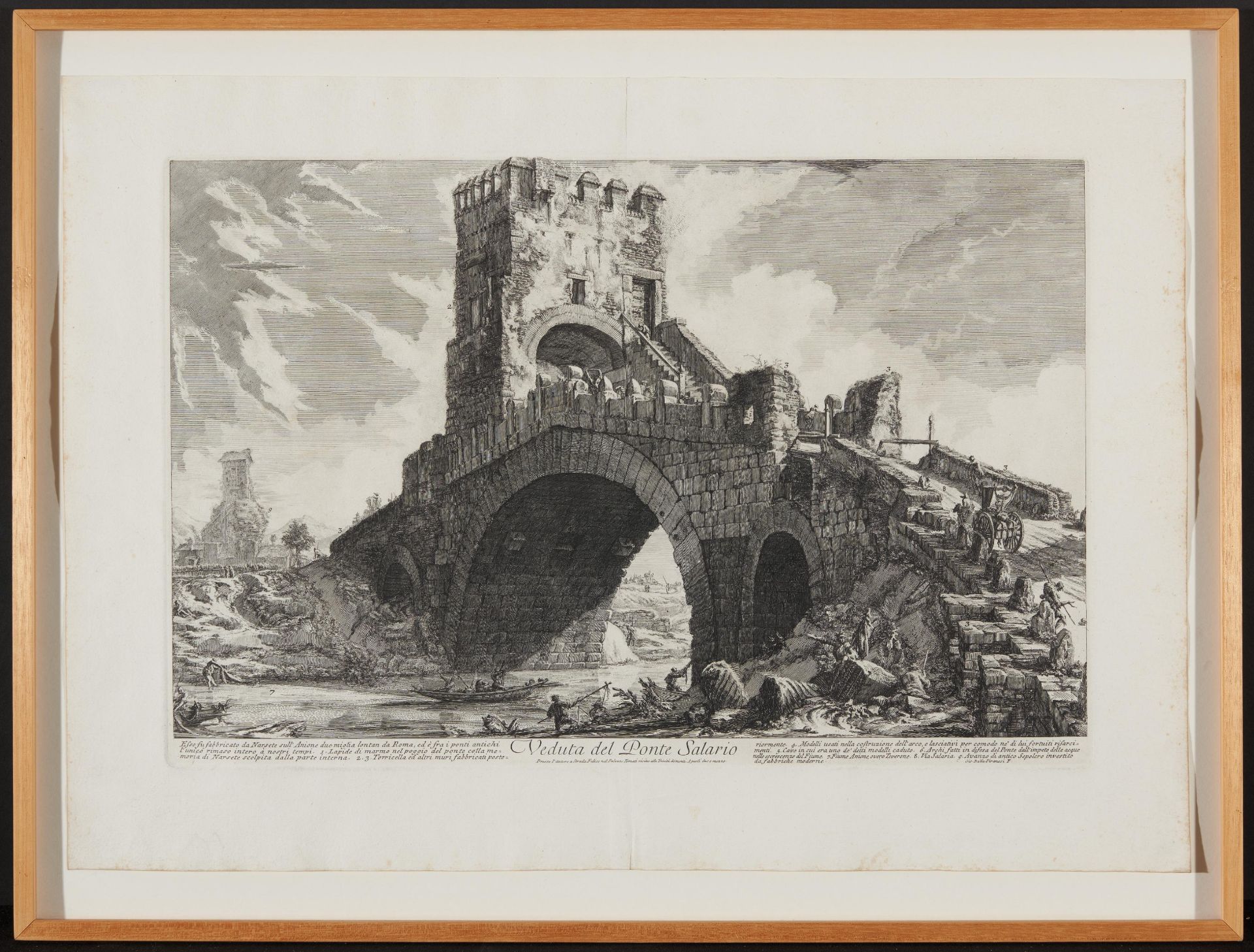 Piranesi, Giovanni-Battista. Rom 1720 - 1778. nach. Drei Radierungen: a) Ponte Salario. 52,5 x 74, - Bild 3 aus 11