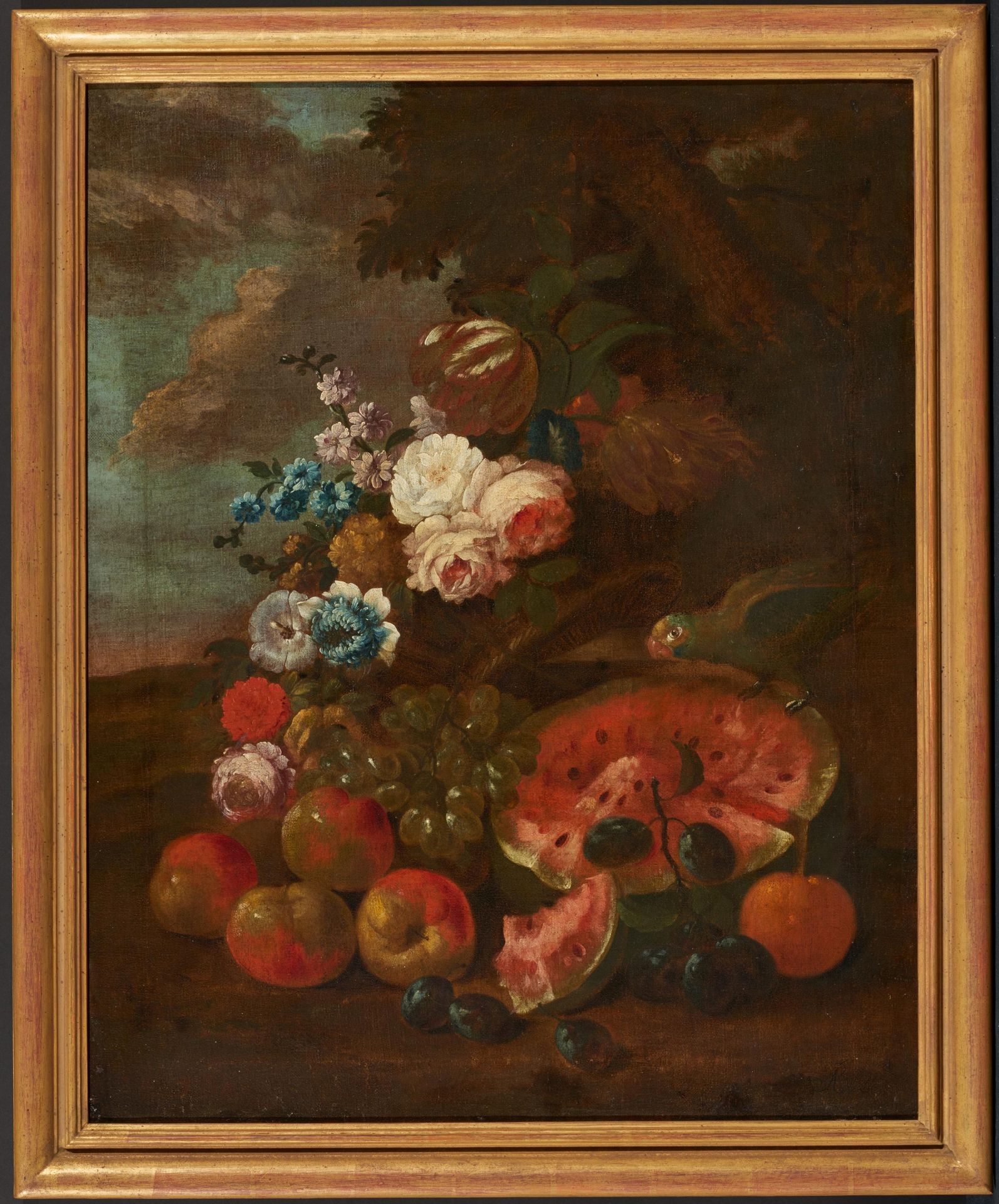 Brueghel, Abraham 1631 Antwerpen - 1697 Neapel Stillleben mit Wassermelone und Papagei. Öl on - Image 2 of 4