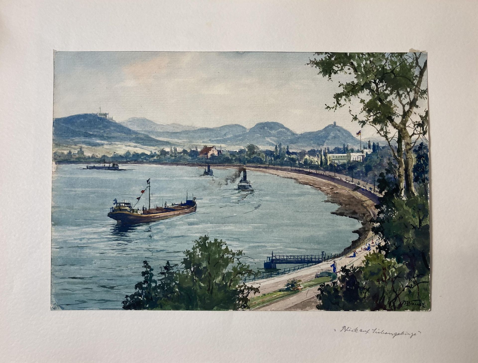 Bauer, Hans. 1883 Drebkau - 1967 Konstanz. Mappe mit 9 Aquarellen. Motive aus Bonn und dem - Bild 11 aus 20