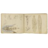 Kaupert, Gustav Kassel 1819 - 1897   Sketchbook, two booklets, each ca. 17 pages. Architectural