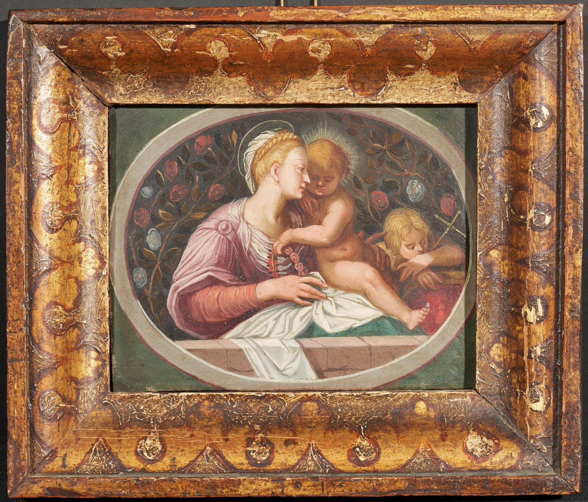 Italienischer Meister. 17. / 18. Jh. Zwei Gemälde: Madonna mit Kind und Johannesknaben. / - Bild 6 aus 7