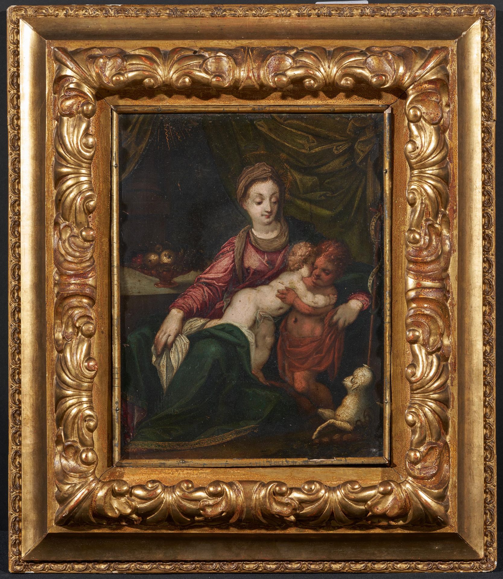 Unbekannter Künstler. Maria mit Christuskind und Johannesknaben. Kopie nach Hans Rottenhammer. Öl - Bild 2 aus 4