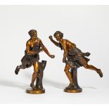 PAAR BALLSPIELERINNEN BZW. ALLEGORIEN. Bronze patiniert. H.42/42cm. Zustand C. Sonderregelungen