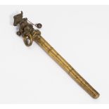 A RATTLE BATON WITH RAMS HEAD. India. 18th-19th c. Bronze. Upper part with dark patina, at the