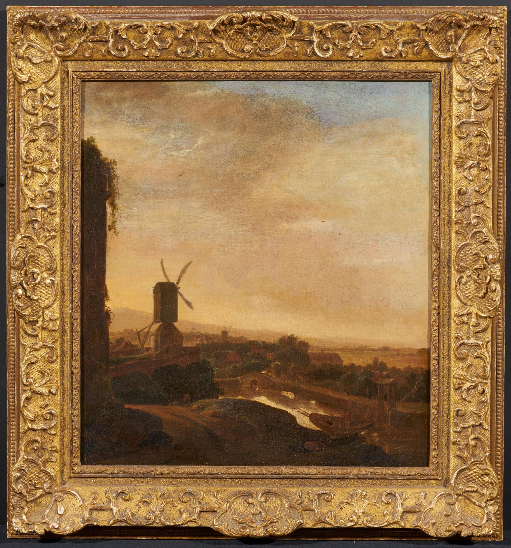 Kessel, Jan III. van. Amsterdam 1641 - 1680. Holländische Landschaft mit Windmühle. Öl auf Leinwand. - Bild 2 aus 4