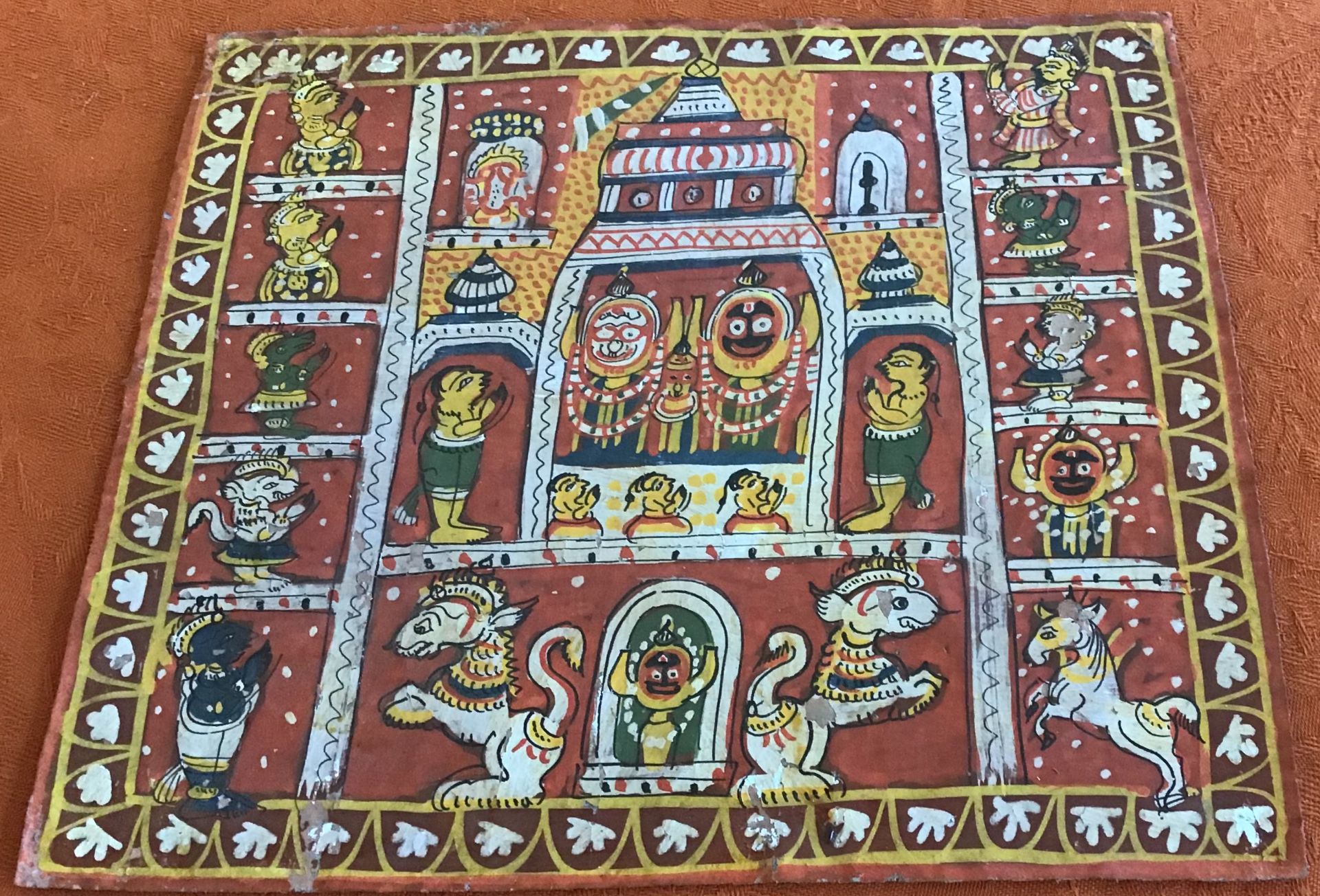 FOUR PAINTING OF THE JAGANNATHA TRINITY. India. Orissa. Puri. Late 19th/beg. 20th c. Pigments on - Bild 5 aus 5