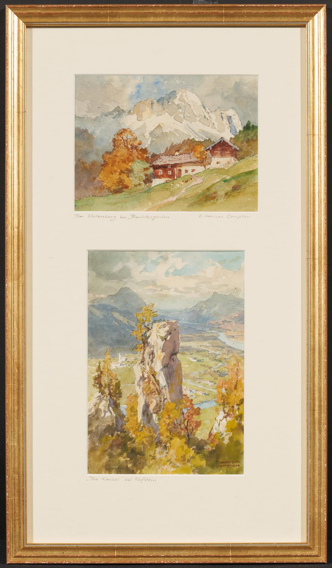 Compton, Edward Harrison. Feldafing 1881 - 1960. Zwei Aquarelle: Der Untersberg bei - Image 2 of 4