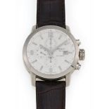 TISSOT PRC 200. Men's Watch. Switzerland. Automatic-Chronograph. Stainless steel, brown leather