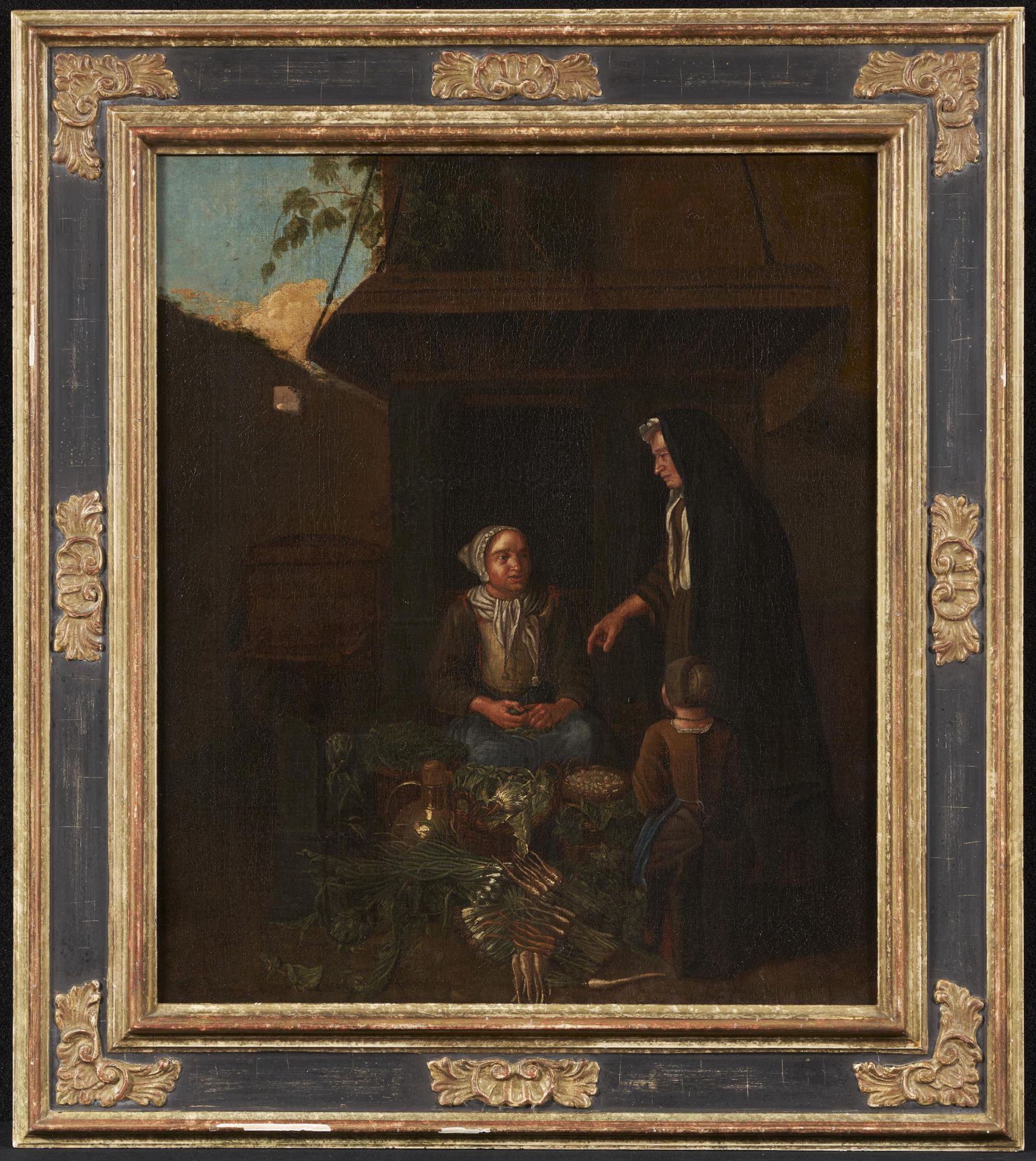 Horemans, Jan Josef d.Ä Antwerpen 1682 - 1759. Nachfolge. Die Gemüsehändlerin. Öl auf Leinwand. - Bild 2 aus 4