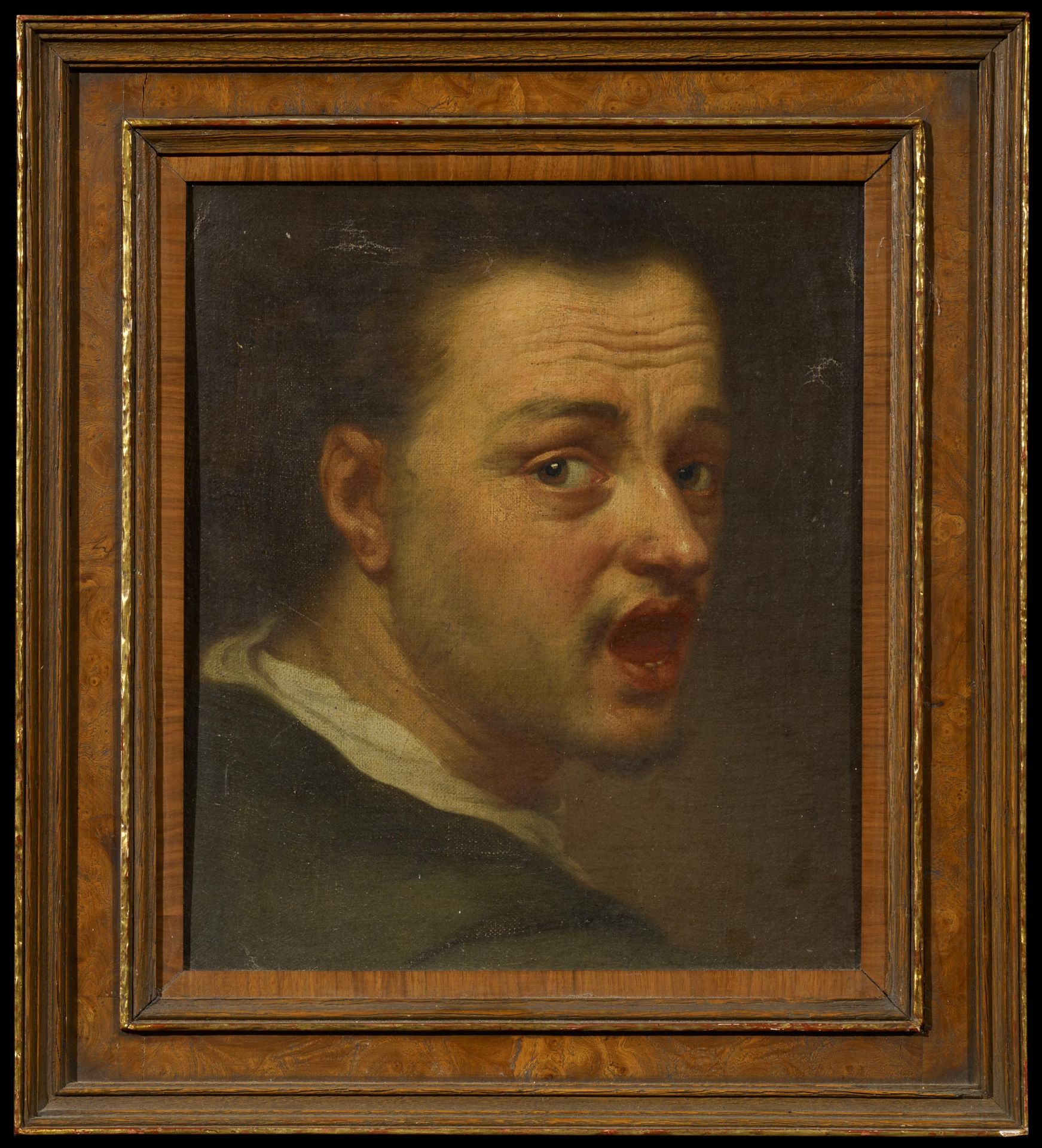 Italian Master - 2. H. 17. Jh.   Study of a head. Oil on canvas. Laid down on card. 33.5 x 27cm. - Image 2 of 4