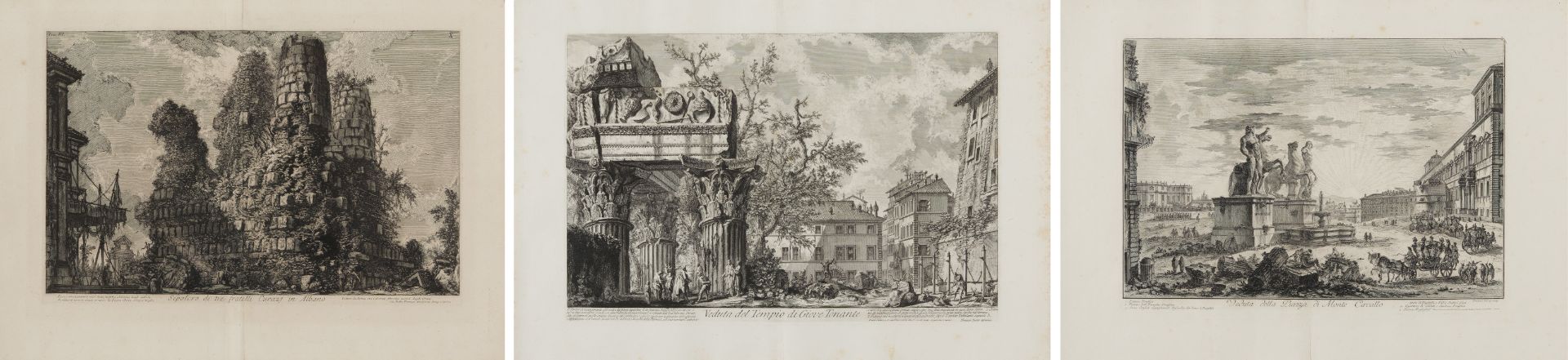 Piranesi, Giovanni-Battista. Rom 1720 - 1778 – nach. Drei Radierungen: a) Piazza di Monte Callo.