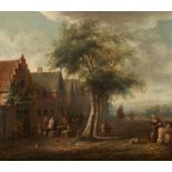 Essen, Cornelis van. war tätig in Amsterdam um 1700Straßenschänke in einem holländischen Dorf. Öl
